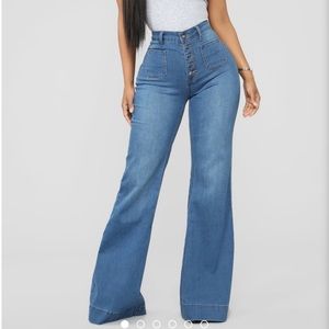 High rise flared jeans